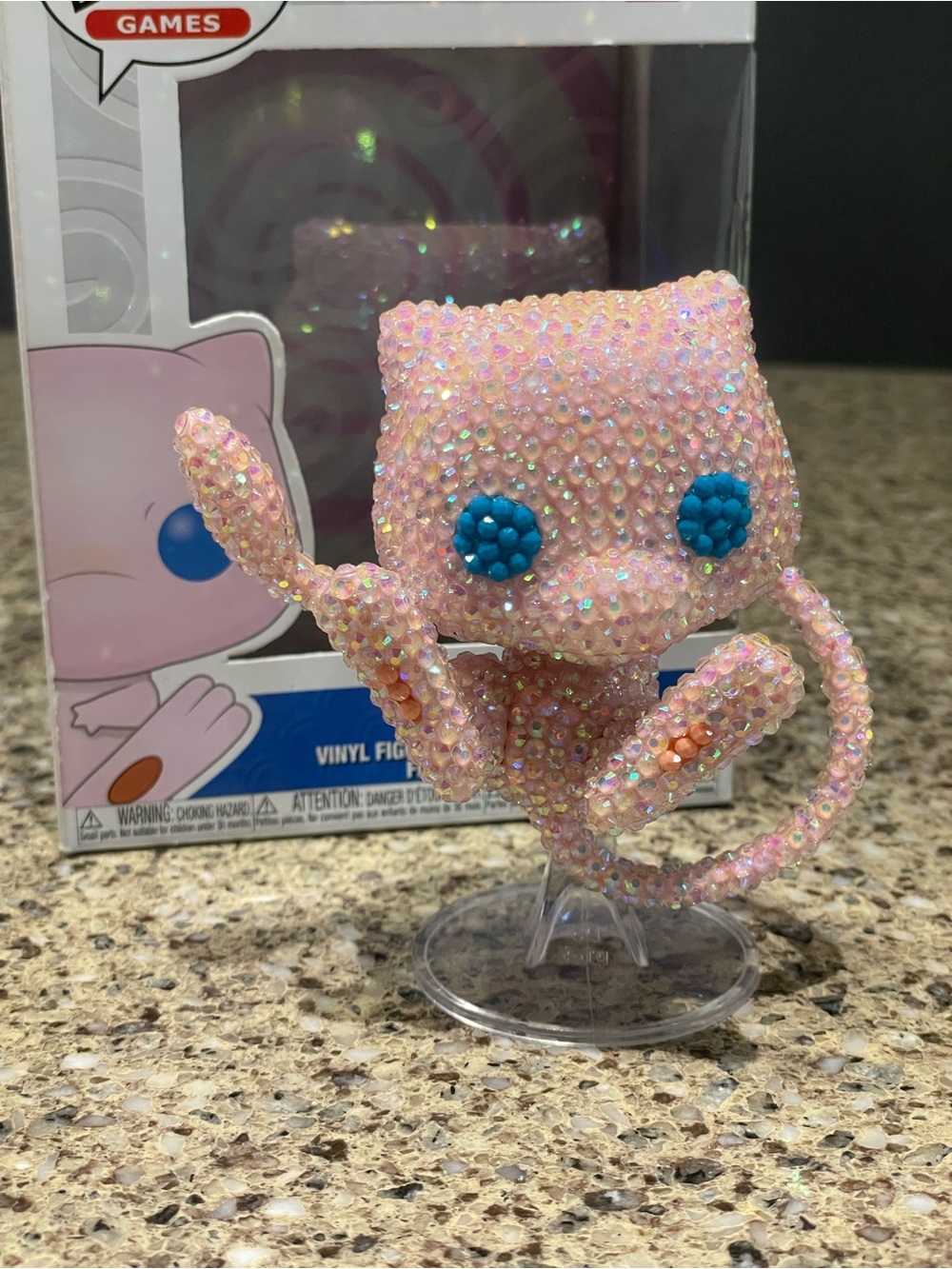 Hand bedazzled funko pop Mew
